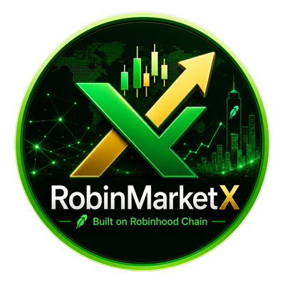 RobinMarketX green and gold X logo